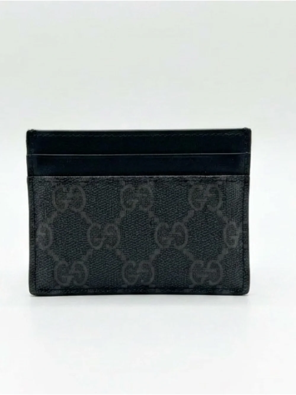 Gucci GG Supreme Wolf Card Holder Black Red Men’s Designer Wallet